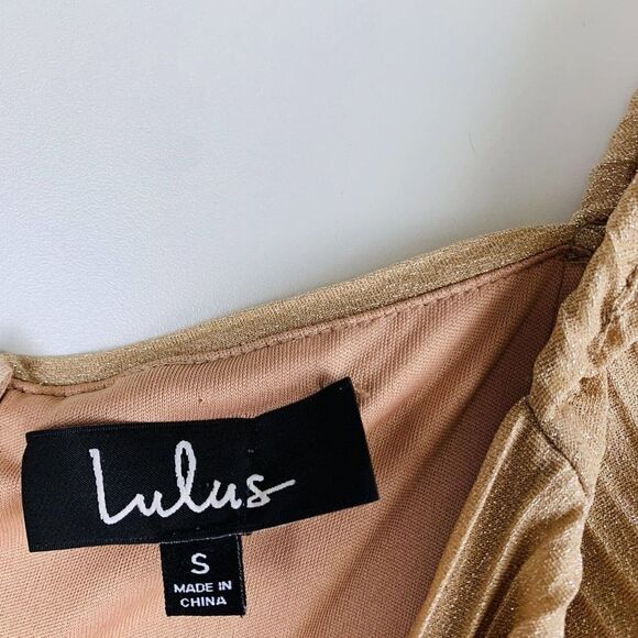 Lulus Women’s sz S Ruche Hour Blush Pink and Silver Ruched Bodycon Dress - Picture 7 of 10